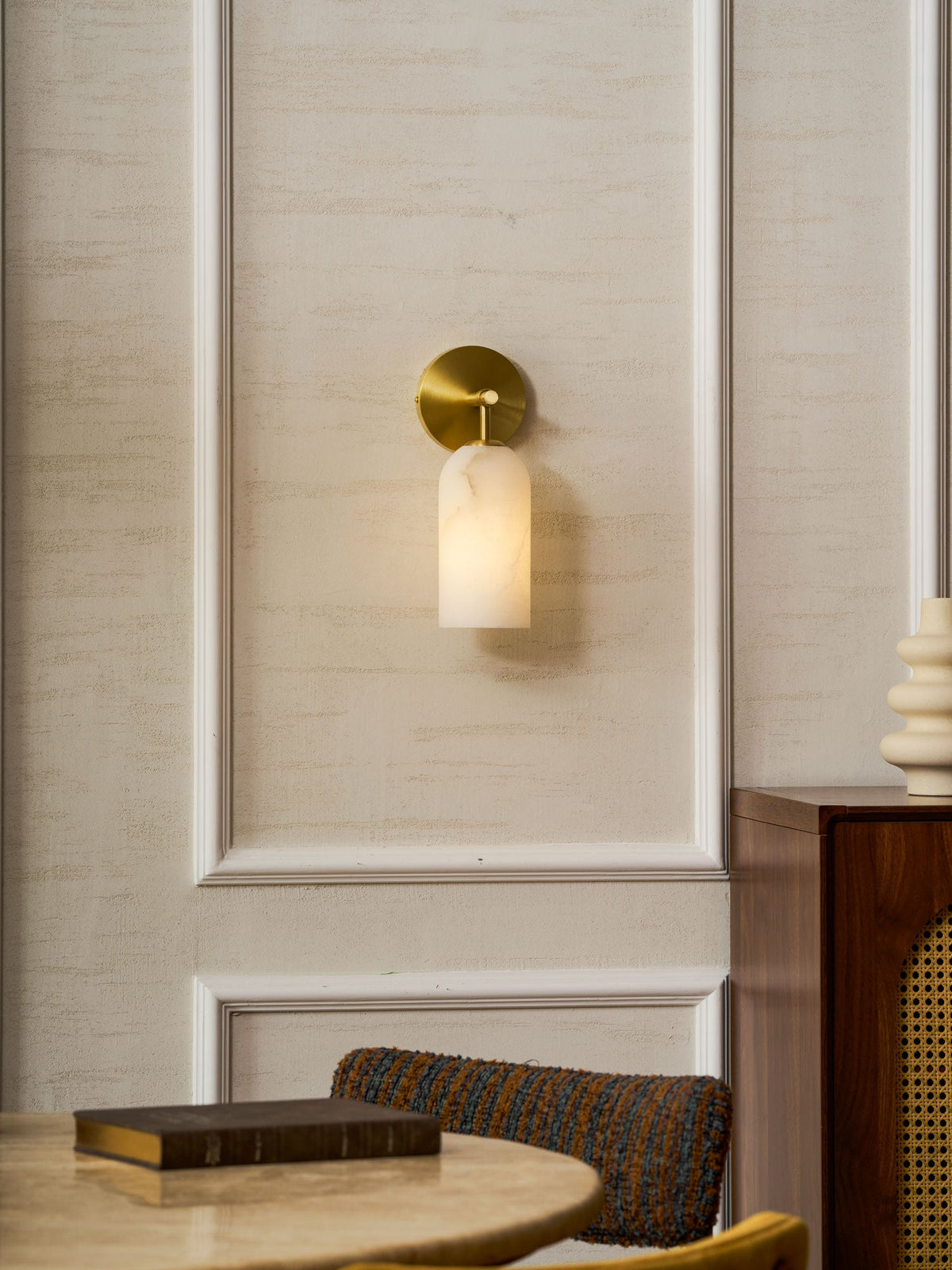 Alabaster Wall Sconce Light Fixture-Lighting > Wall Lights-casanuva-casanuva