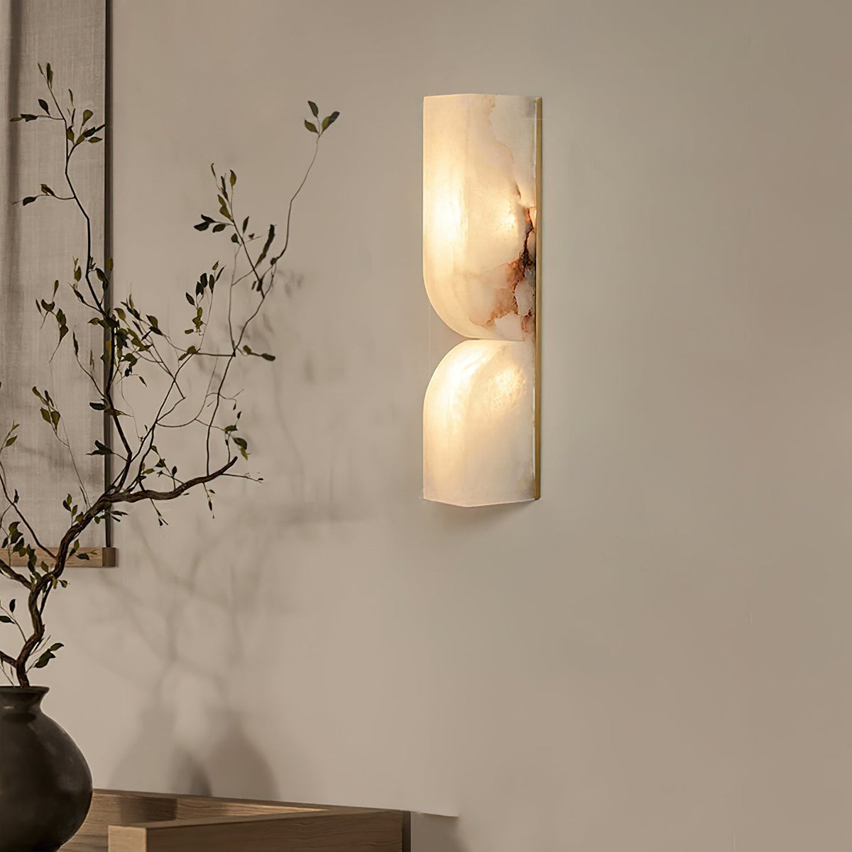 Alabaster Wall Sconce Light Fixture-Lighting > Wall Lights-casanuva-casanuva