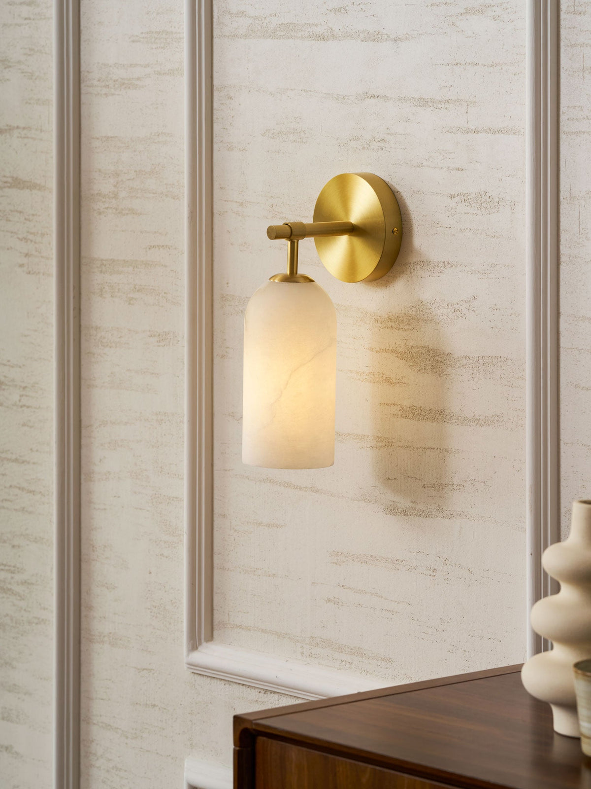 Alabaster Wall Sconce Light Fixture-Lighting > Wall Lights-casanuva-casanuva