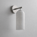 Alabaster Wall Sconce Light Fixture-Lighting > Wall Lights-casanuva-3.9" x H 7.8"-Nickel & White-casanuva