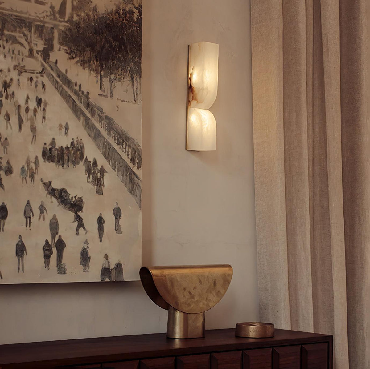 Alabaster Wall Sconce Light Fixture-Lighting > Wall Lights-casanuva-casanuva