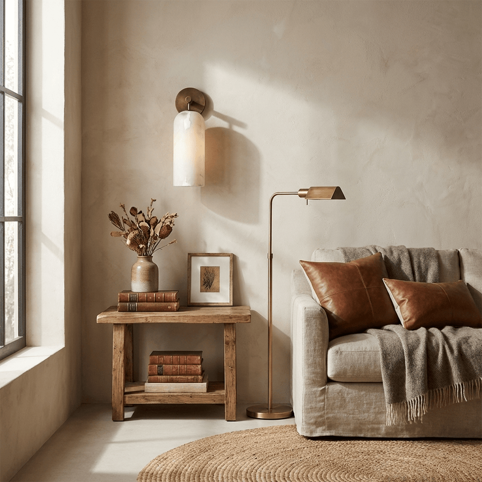 Alabaster Wall Sconce Light Fixture-Lighting > Wall Lights-casanuva-casanuva