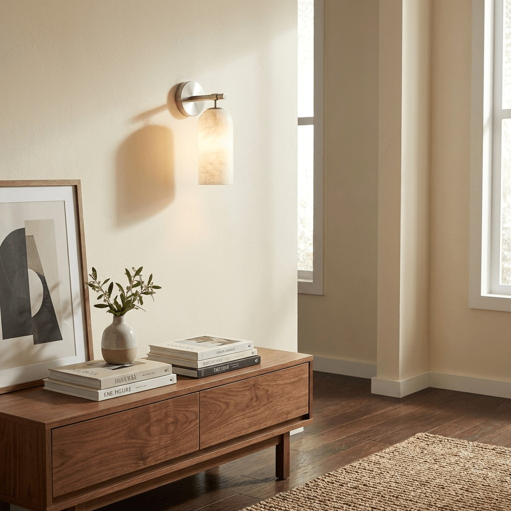 Alabaster Wall Sconce Light Fixture-Lighting > Wall Lights-casanuva-casanuva