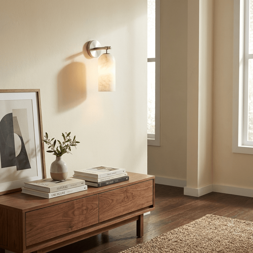 Alabaster Wall Sconce Light Fixture-Lighting > Wall Lights-casanuva-casanuva