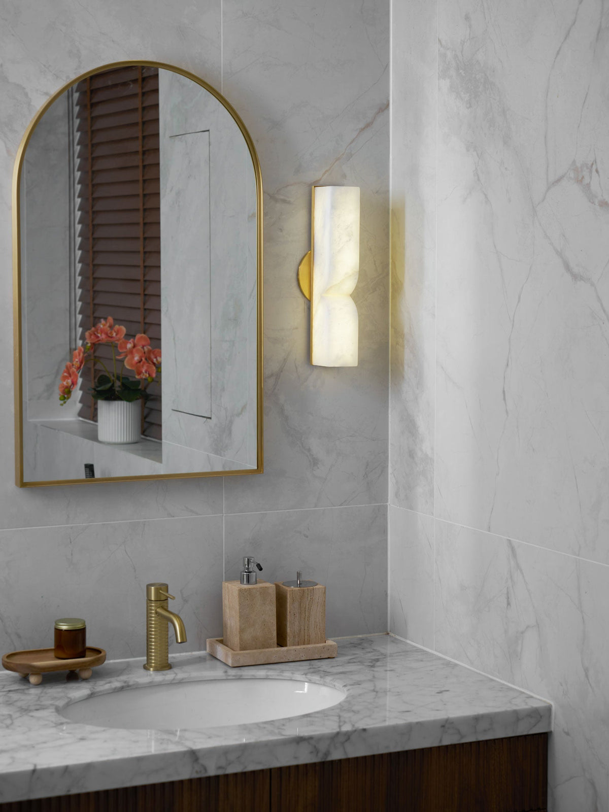 Alabaster Wall Sconce Light Fixture-Lighting > Wall Lights-casanuva-casanuva