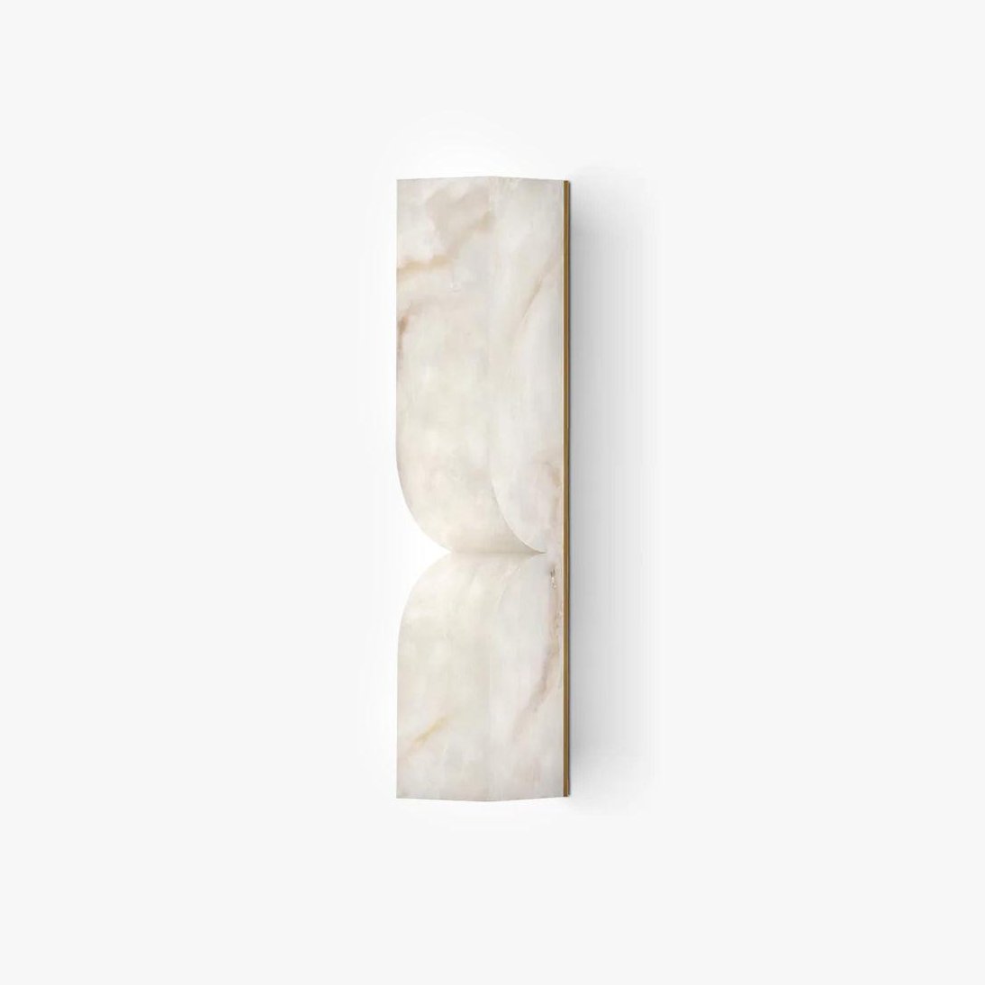 Alabaster Wall Sconce Light Fixture-Lighting > Wall Lights-casanuva-L 2.6" x W 3.1" x H 13.8"-Gold & White-Warm Light-casanuva