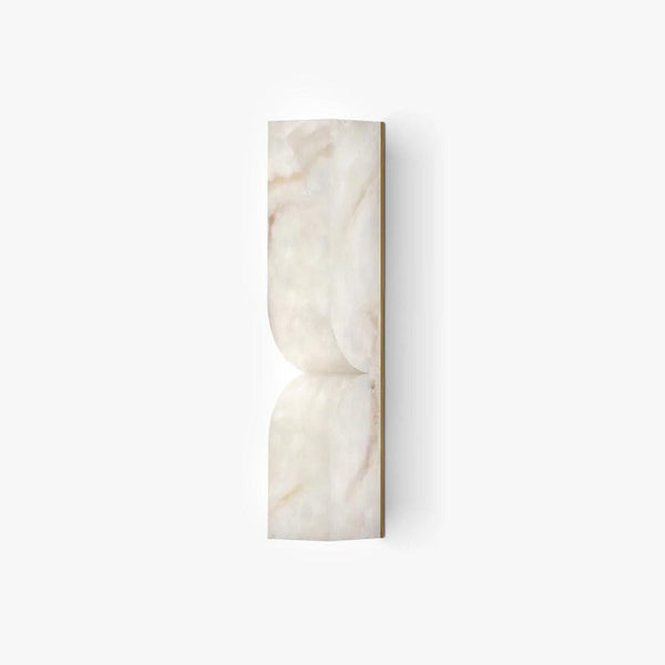 Alabaster Wall Sconce Light Fixture-Lighting > Wall Lights-casanuva-L 2.6" x W 3.1" x H 13.8"-Gold & White-Warm Light-casanuva