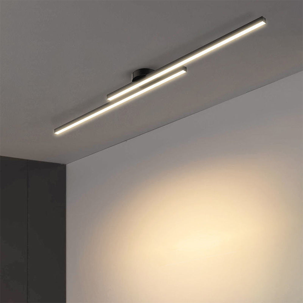 Aluminium LED Semi Flush Mount Ceiling Light for Living Room-Lighting > Ceiling Lights-casanuva-Black-D120*H4cm-Warm Light-casanuva