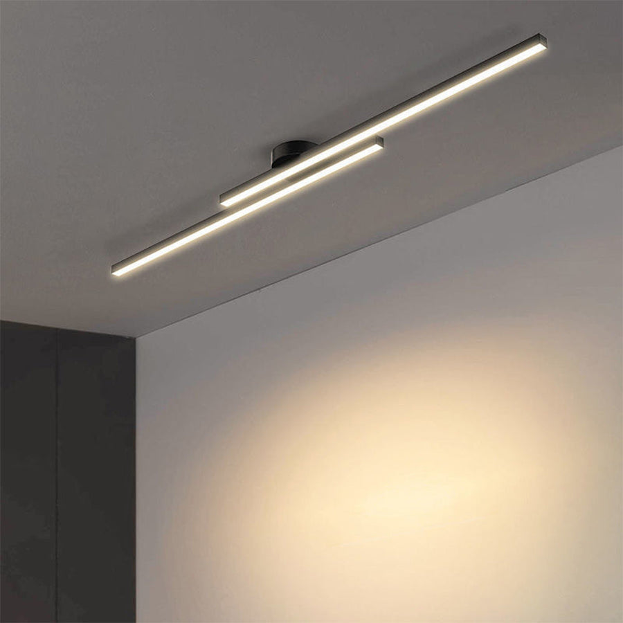 Aluminium LED Semi Flush Mount Ceiling Light for Living Room-Lighting > Ceiling Lights-casanuva-Black-D120*H4cm-Warm Light-casanuva
