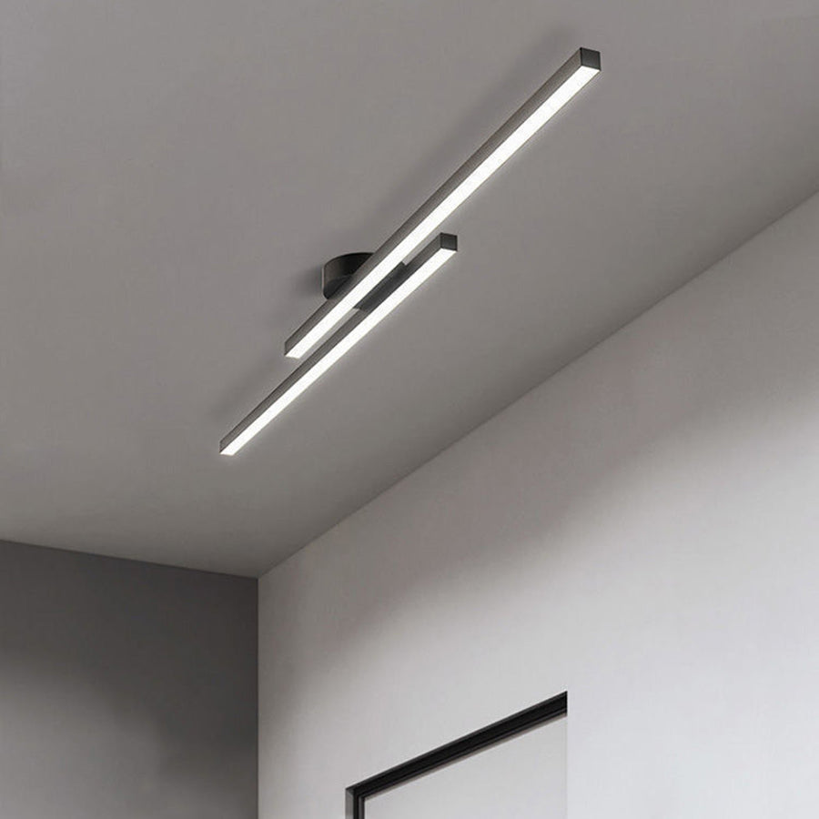 Aluminium LED Semi Flush Mount Ceiling Light for Living Room-Lighting > Ceiling Lights-casanuva-Black-D60*H4cm-White Light-casanuva