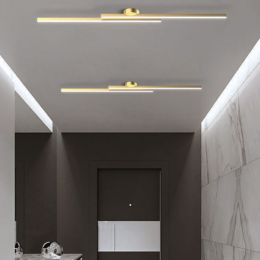 Aluminium LED Semi Flush Mount Ceiling Light for Living Room-Lighting > Ceiling Lights-casanuva-Gold-D60*H4cm-White Light-casanuva