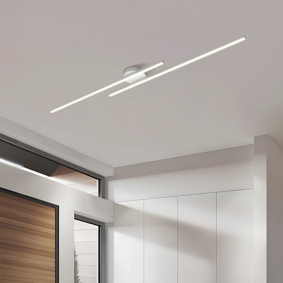 Aluminium LED Semi Flush Mount Ceiling Light for Living Room-Lighting > Ceiling Lights-casanuva-White-D60*H4cm-Warm Light-casanuva