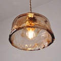 Amber Glass Brass Pendant Light 1-Light Round Design-Lighting > Pendant Lights-casanuva-casanuva