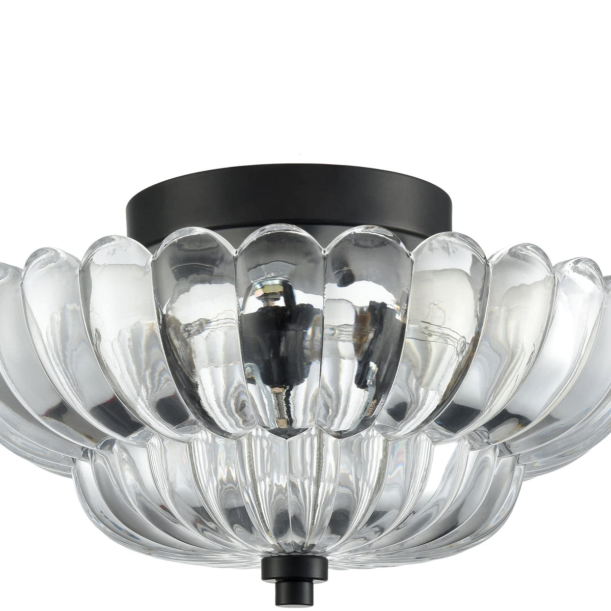 Amber Glass Semi-Flush Ceiling Light-Lighting > Ceiling Lights-casanuva-casanuva