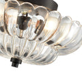 Amber Glass Semi-Flush Ceiling Light-Lighting > Ceiling Lights-casanuva-casanuva