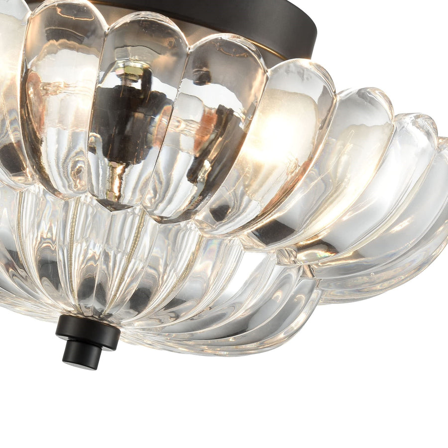 Amber Glass Semi-Flush Ceiling Light-Lighting > Ceiling Lights-casanuva-casanuva
