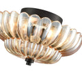 Amber Glass Semi-Flush Ceiling Light-Lighting > Ceiling Lights-casanuva-casanuva