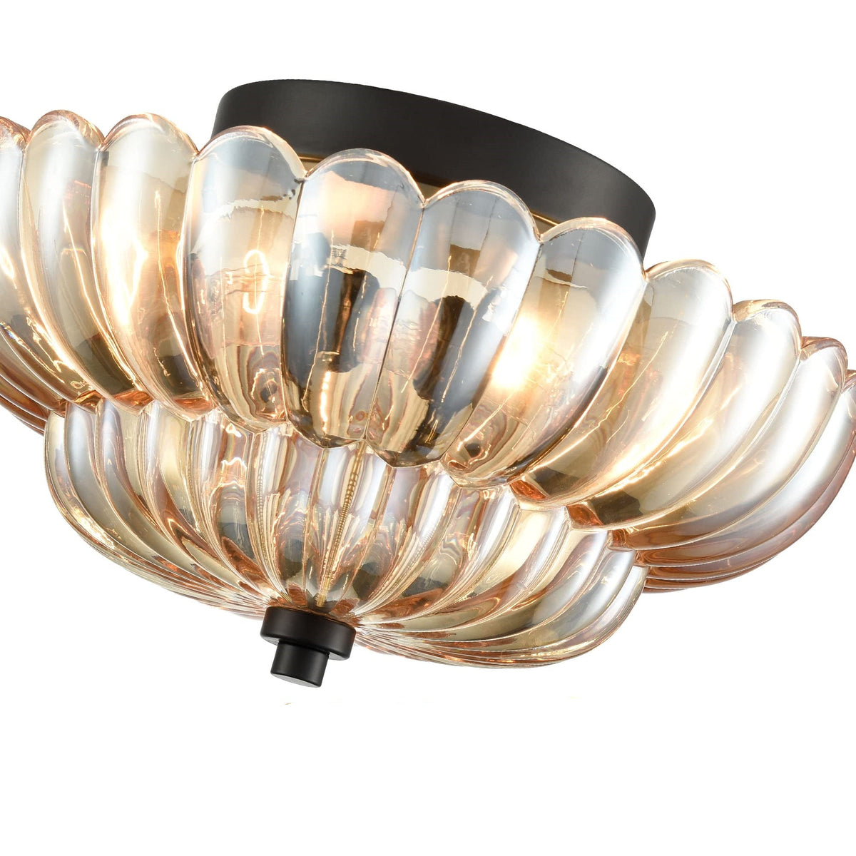 Amber Glass Semi-Flush Ceiling Light-Lighting > Ceiling Lights-casanuva-casanuva