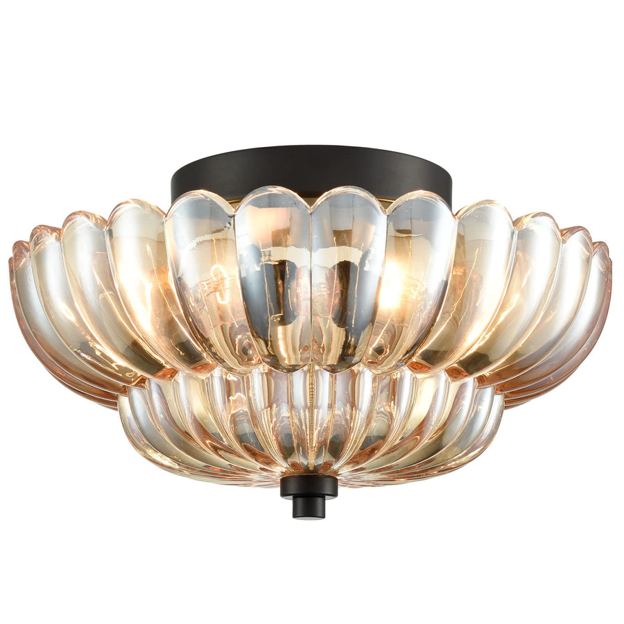 Amber Glass Semi-Flush Ceiling Light-Lighting > Ceiling Lights-casanuva-casanuva