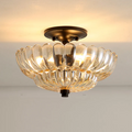 Amber Glass Semi-Flush Ceiling Light-Lighting > Ceiling Lights-casanuva-casanuva