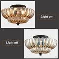 Amber Glass Semi-Flush Ceiling Light-Lighting > Ceiling Lights-casanuva-casanuva