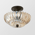 Amber Glass Semi-Flush Ceiling Light-Lighting > Ceiling Lights-casanuva-Champagne-D30*H26cm-casanuva