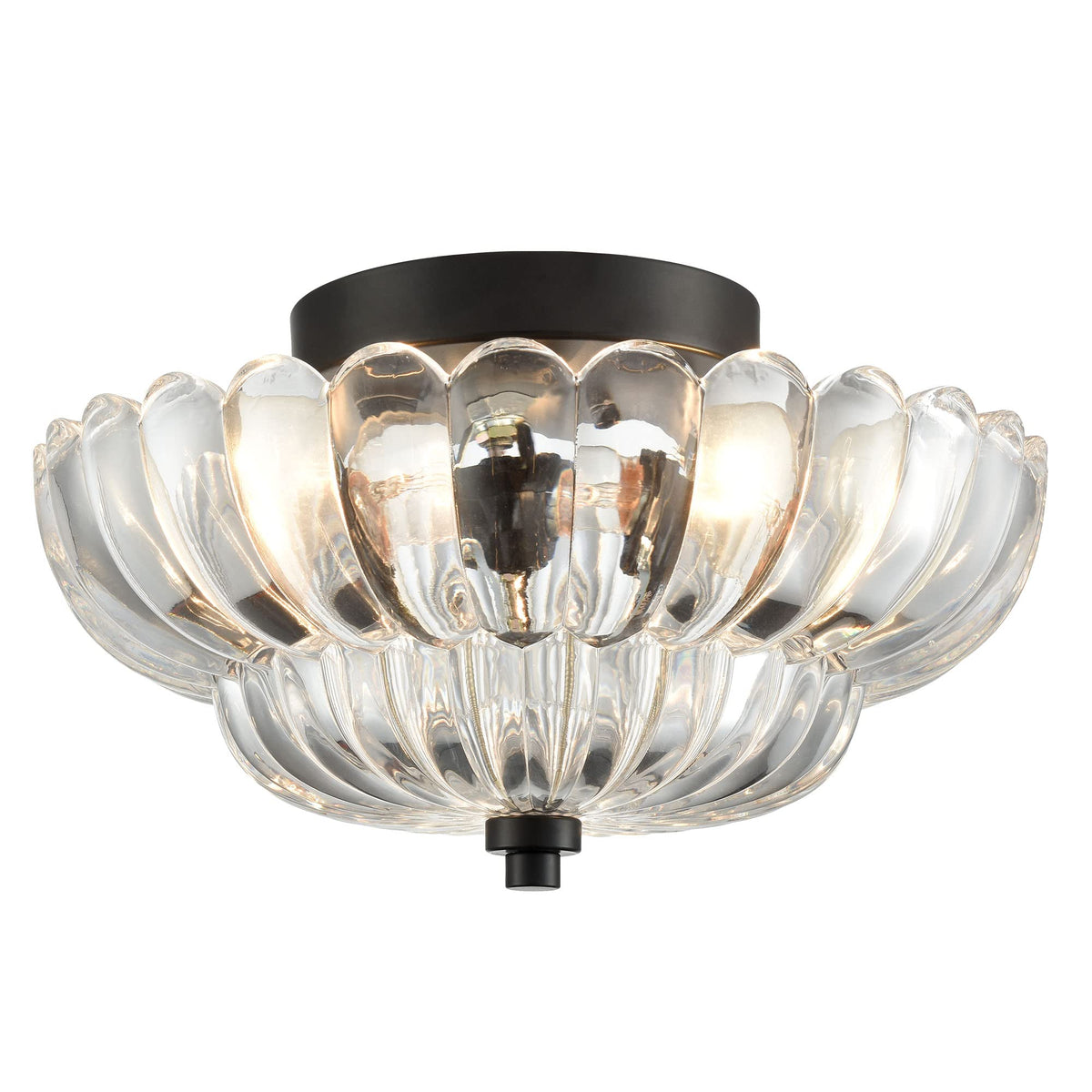 Amber Glass Semi-Flush Ceiling Light-Lighting > Ceiling Lights-casanuva-Clear-D30*H26cm-casanuva