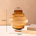 Amber Glass Vase Contemporary Decorative Accent for Living Spaces-Home Decor > Vases-casanuva-casanuva