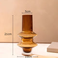 Amber Glass Vase Contemporary Decorative Accent for Living Spaces-Home Decor > Vases-casanuva-casanuva
