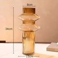 Amber Glass Vase Contemporary Decorative Accent for Living Spaces-Home Decor > Vases-casanuva-casanuva