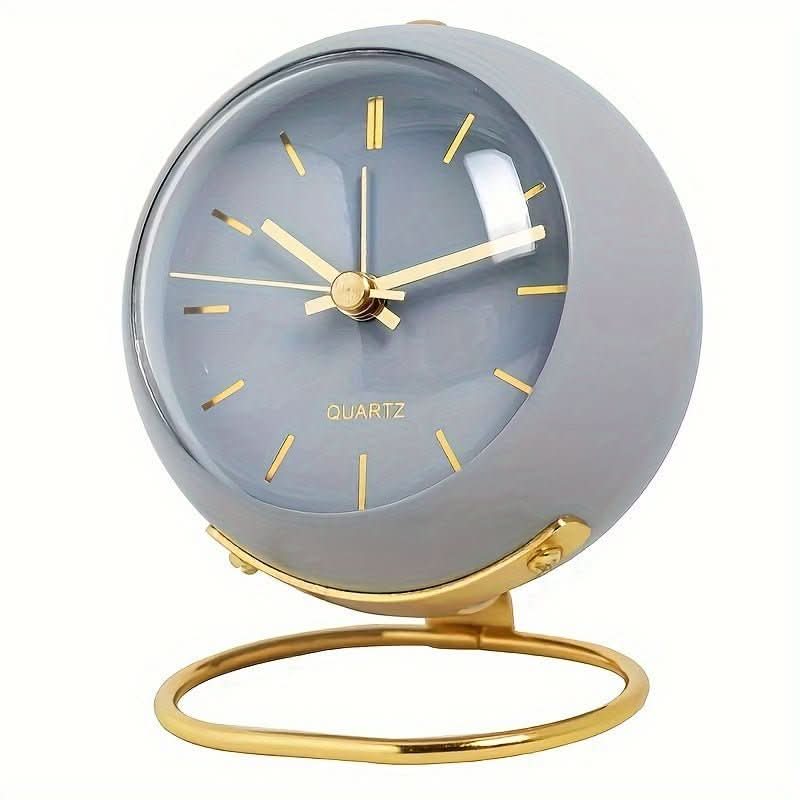 Analog Alarm Clock Silent Mechanism Retro Design-Home Decor > Clocks-casanuva-Gray-casanuva