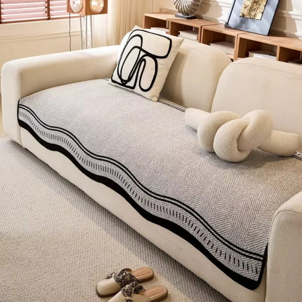 Anti Slip Sofa Cover Modern Wave Design-Covers & Textiles > Sofa Covers-casanuva-casanuva