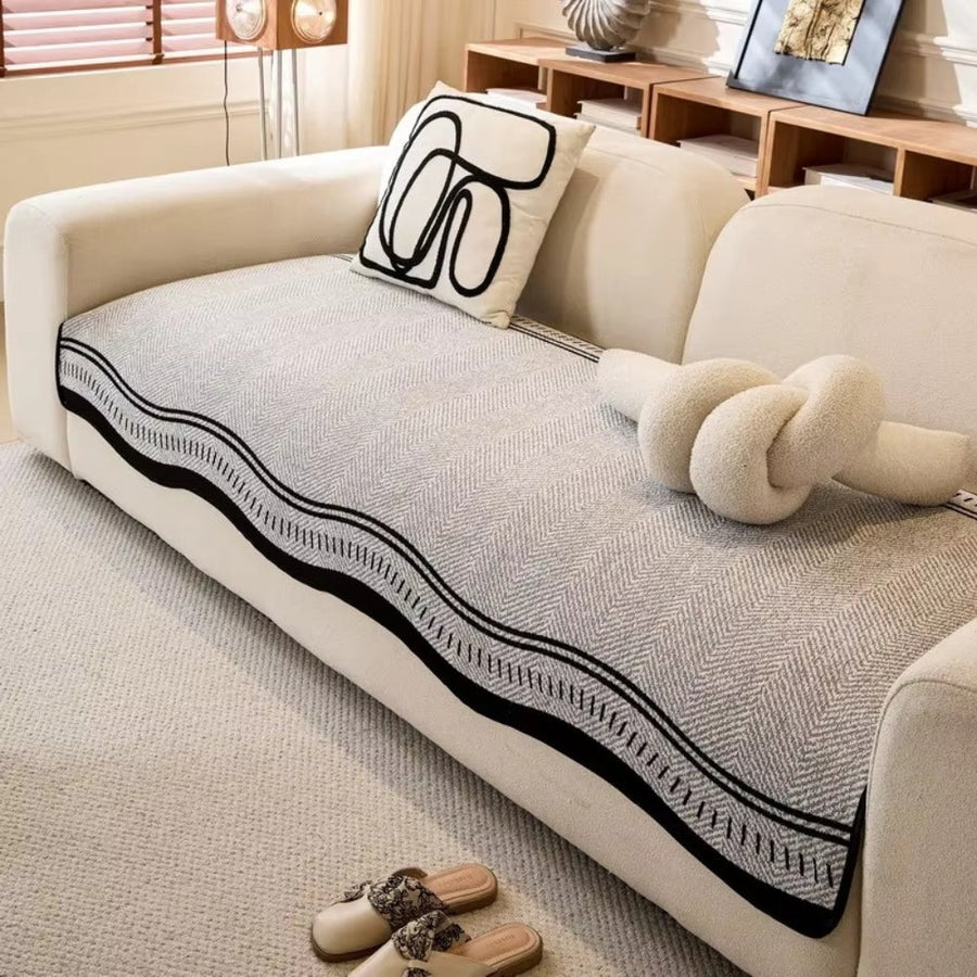 Anti Slip Sofa Cover Modern Wave Design-Covers & Textiles > Sofa Covers-casanuva-casanuva