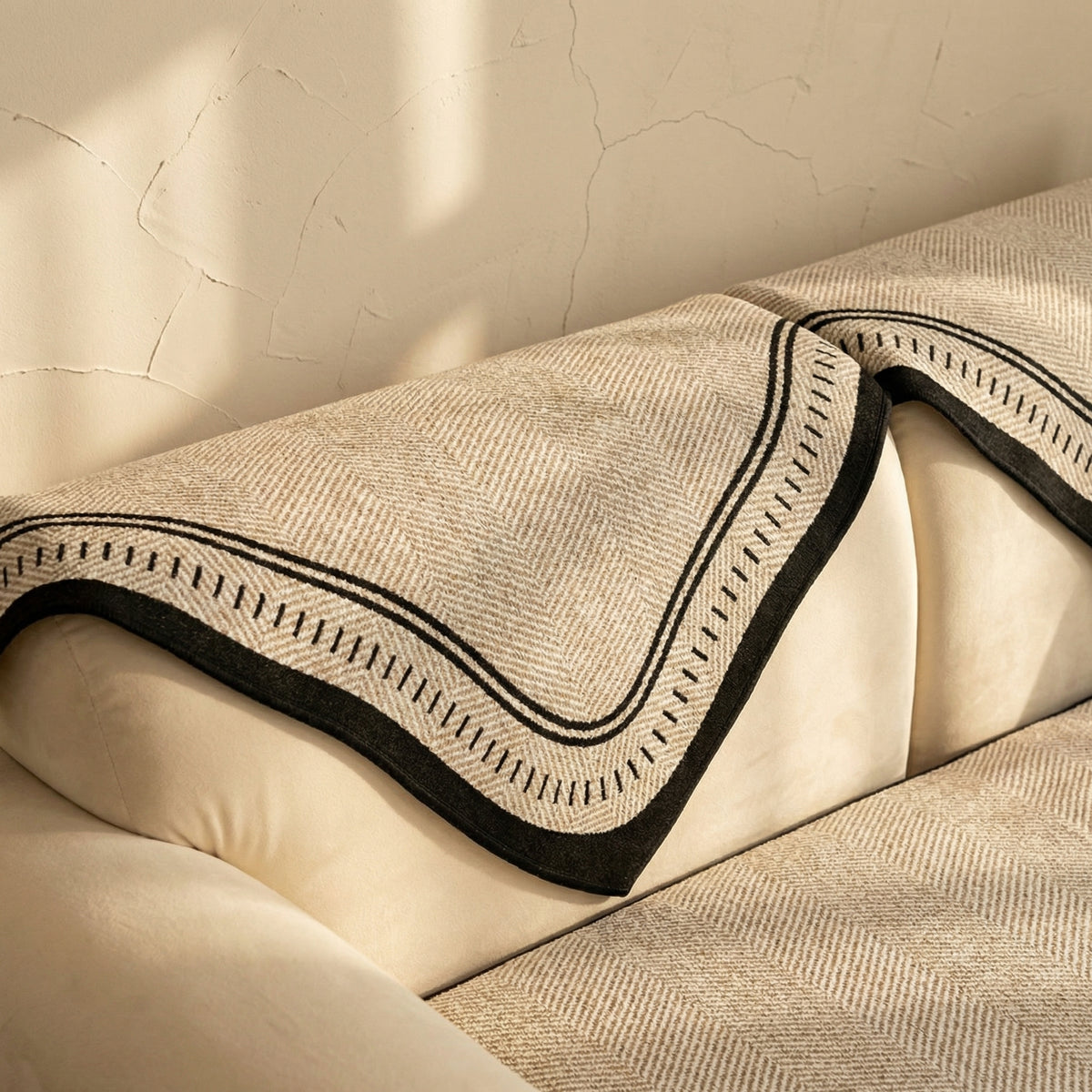 Anti Slip Sofa Cover Modern Wave Design-Covers & Textiles > Sofa Covers-casanuva-casanuva
