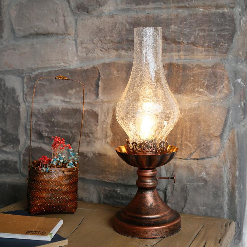 Antique Kerosene Oil Table Lamp 1-Light Vintage Design-Lighting > Table Lamps-casanuva-110V-120V-Clear-casanuva