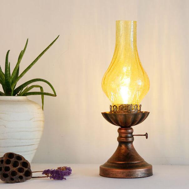Antique Kerosene Oil Table Lamp 1-Light Vintage Design-Lighting > Table Lamps-casanuva-110V-120V-Tea-casanuva
