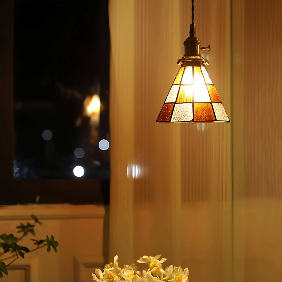Antique Stained Glass Pendant Light-Lighting > Chandeliers & Pendant Lights-casanuva-casanuva