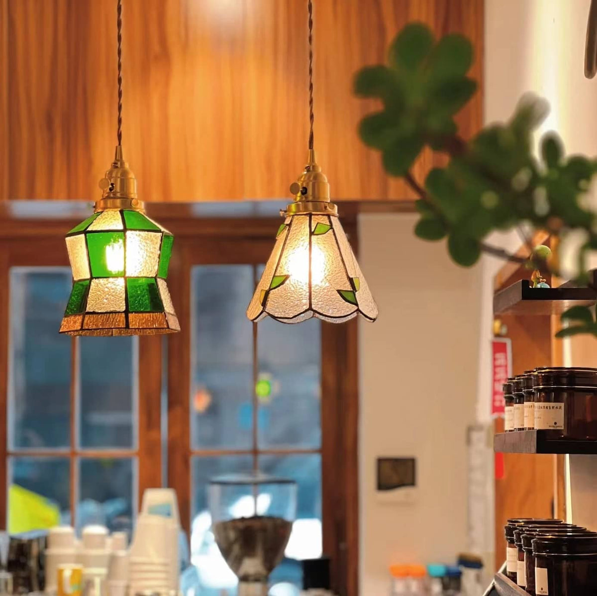 Antique Stained Glass Pendant Light-Lighting > Chandeliers & Pendant Lights-casanuva-casanuva