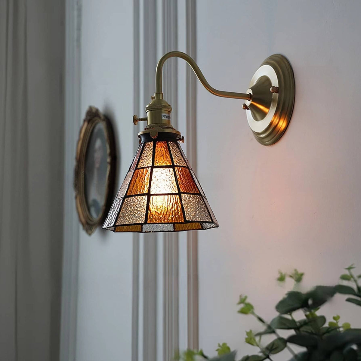 Antique Stained Glass Wall Light-Lighting > Wall Lights-casanuva-casanuva