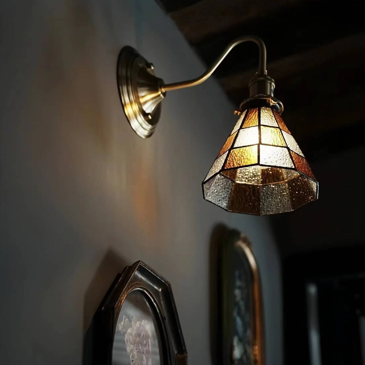 Antique Stained Glass Wall Light-Lighting > Wall Lights-casanuva-casanuva