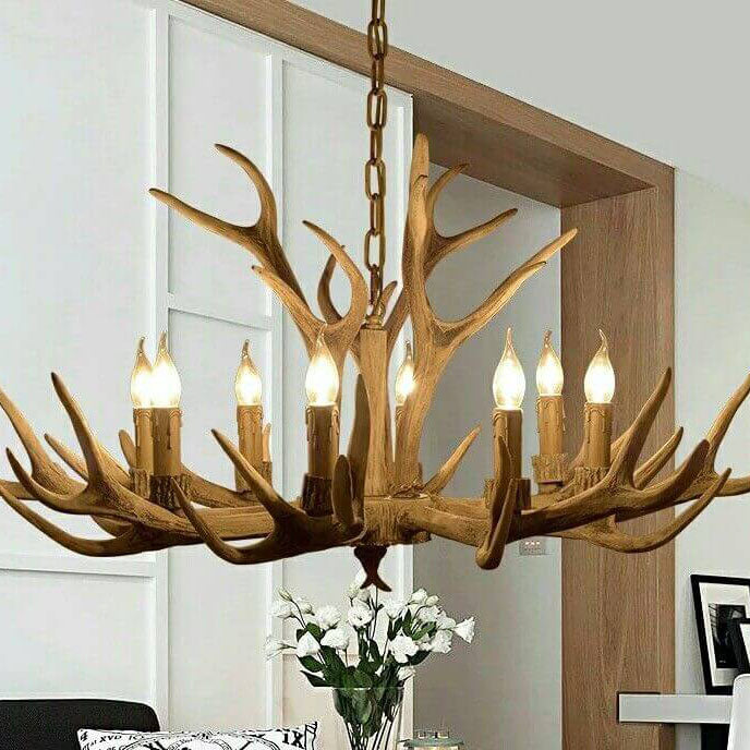 Antler Resin Country Style 6-Light Chandelier-Lighting > Chandeliers & Pendant Lights-casanuva-casanuva