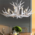Antler Resin Country Style 6-Light Chandelier-Lighting > Chandeliers & Pendant Lights-casanuva-White-110V-120V-casanuva