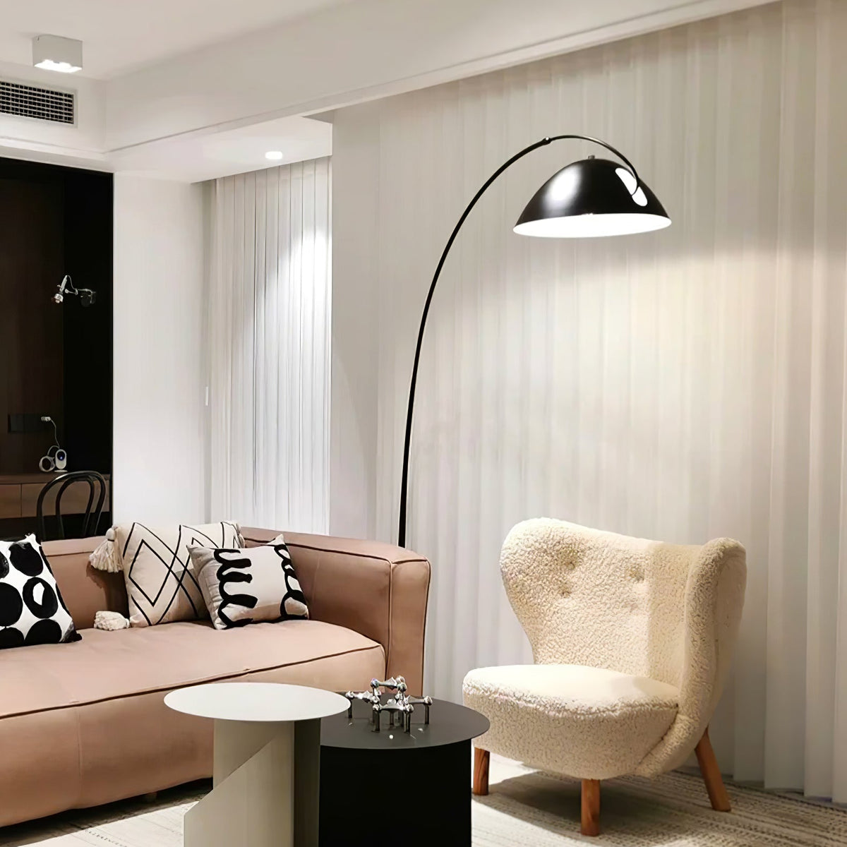 Arc Floor Lamp with Adjustable Shade-Lighting > Floor Lamps-casanuva-casanuva