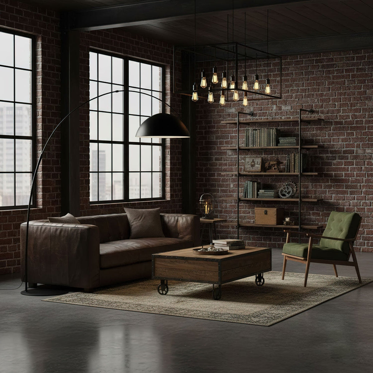 Arc Floor Lamp with Adjustable Shade-Lighting > Floor Lamps-casanuva-casanuva