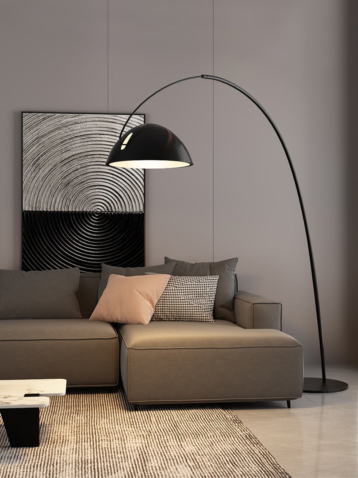 Arc Floor Lamp with Adjustable Shade-Lighting > Floor Lamps-casanuva-casanuva