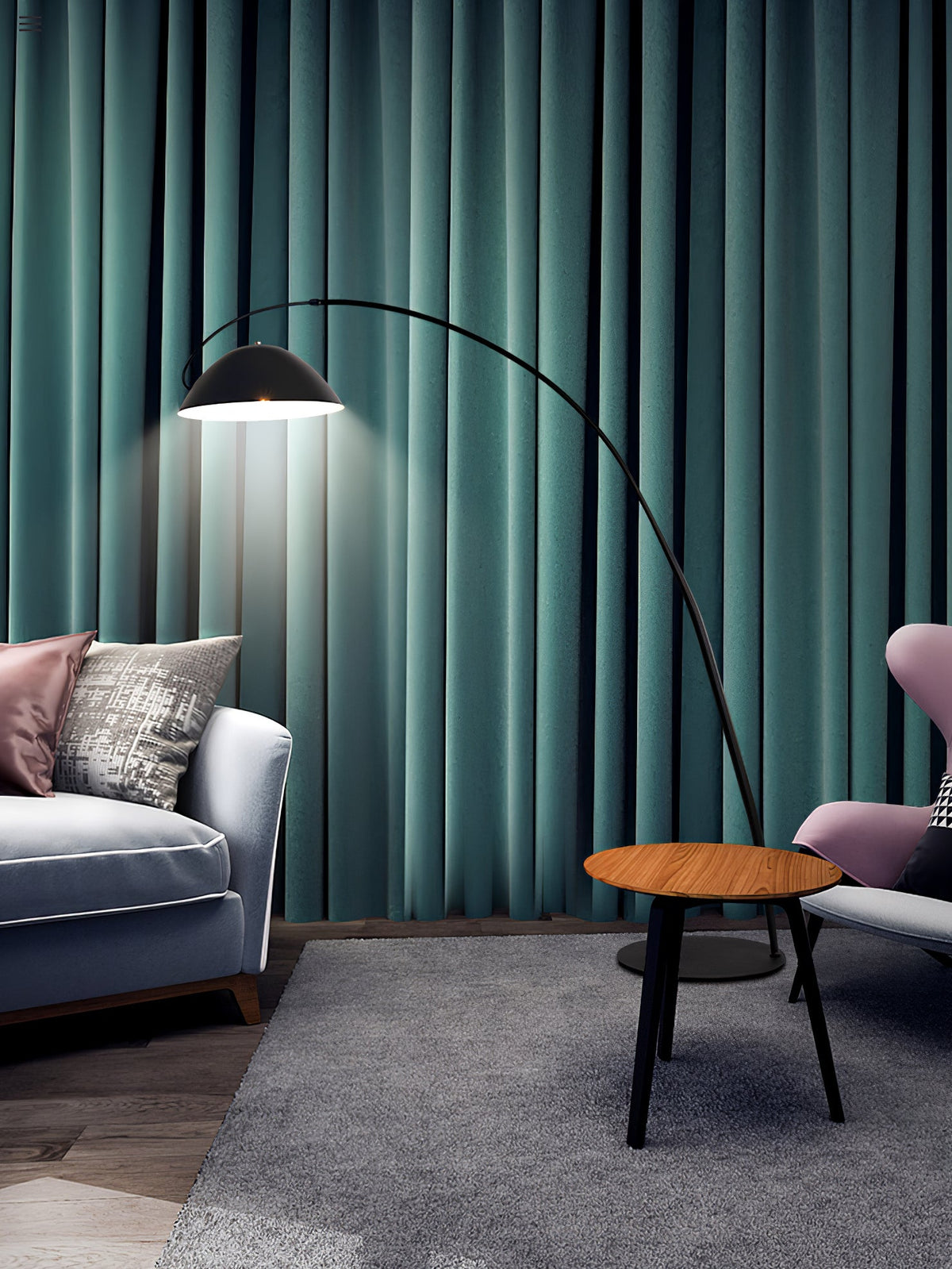 Arc Floor Lamp with Adjustable Shade-Lighting > Floor Lamps-casanuva-casanuva