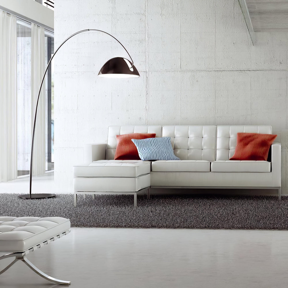Arc Floor Lamp with Adjustable Shade-Lighting > Floor Lamps-casanuva-casanuva