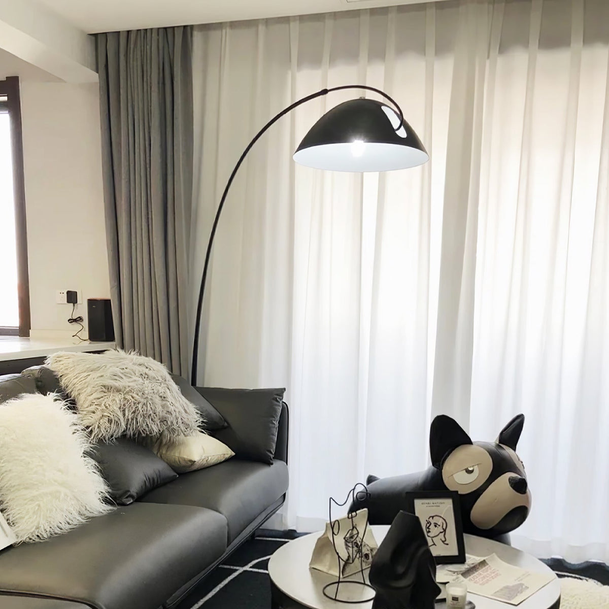 Arc Floor Lamp with Adjustable Shade-Lighting > Floor Lamps-casanuva-casanuva