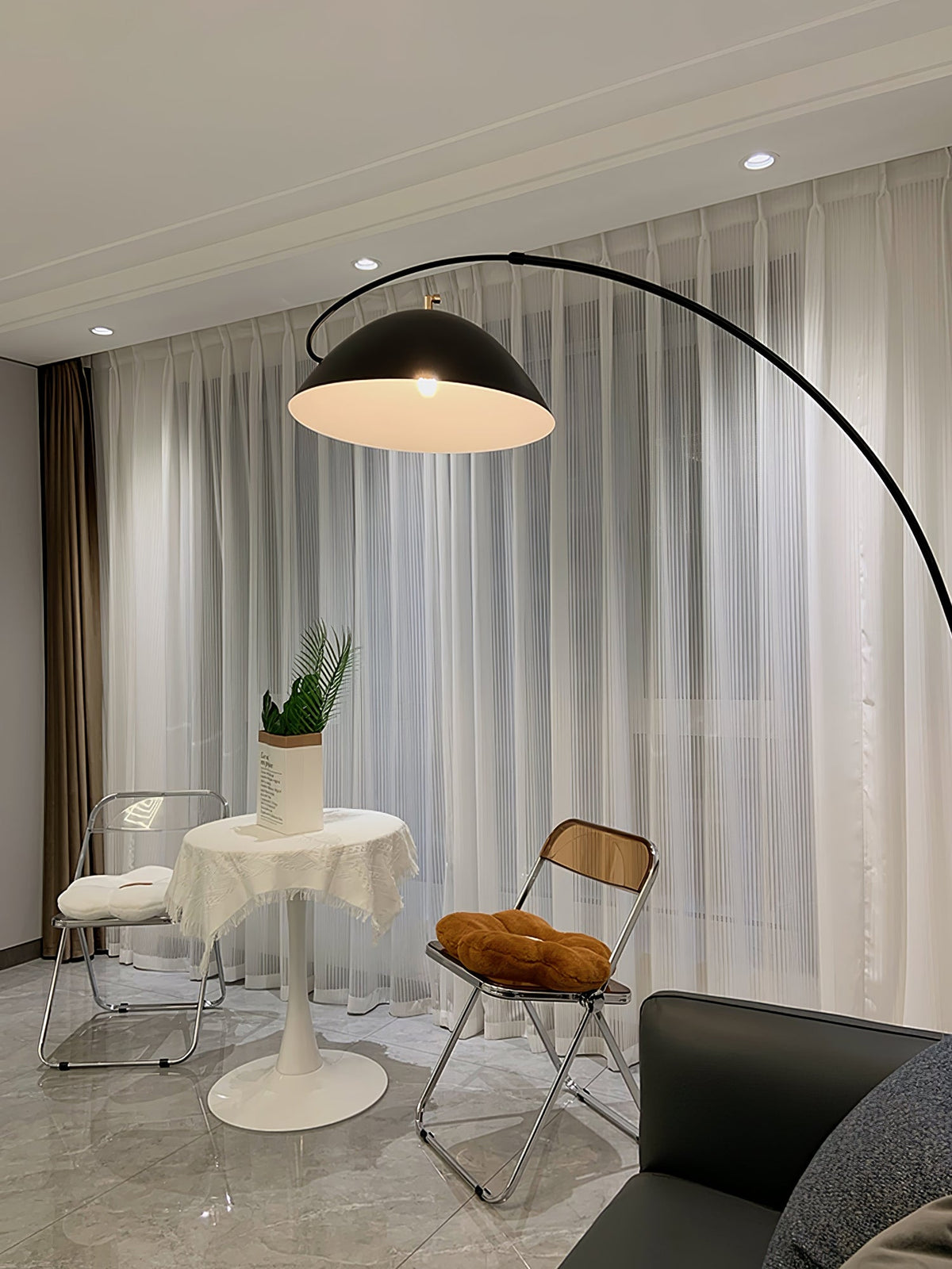 Arc Floor Lamp with Adjustable Shade-Lighting > Floor Lamps-casanuva-casanuva