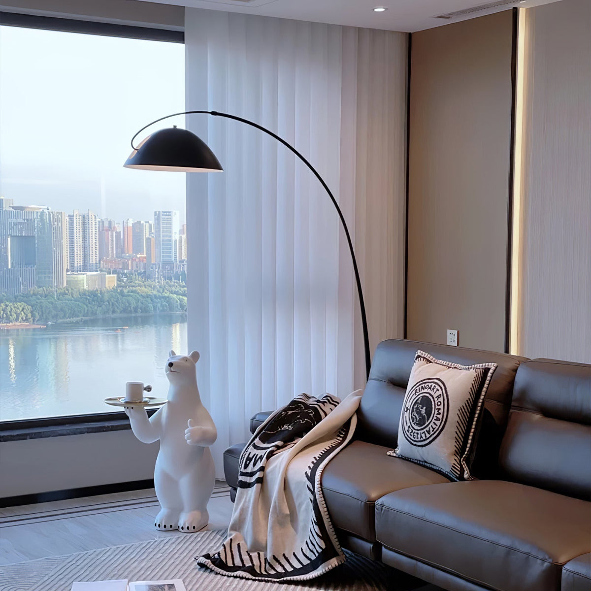 Arc Floor Lamp with Adjustable Shade-Lighting > Floor Lamps-casanuva-casanuva